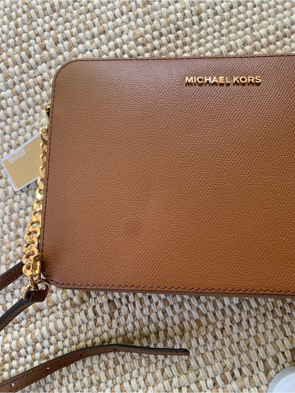 Michael Kors Brown Saffiano Leather Crossbody Bag